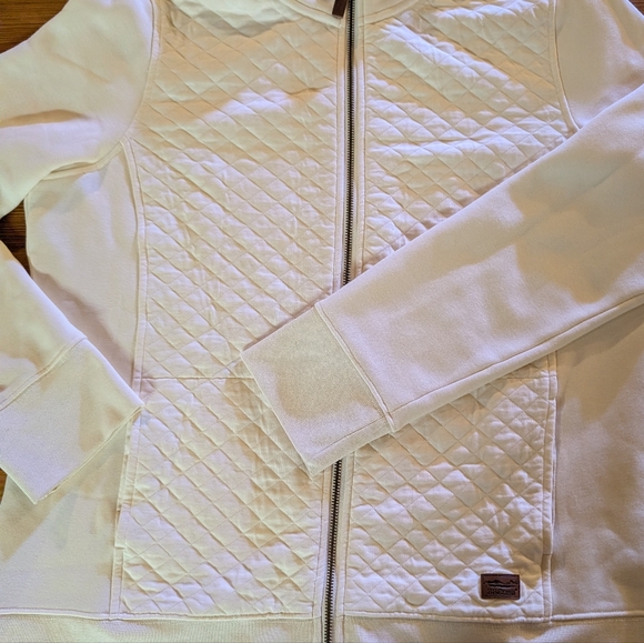 LL Bean Women's Quilted Full Zip Sweatshirt, Size XL, Cream - Picture 11 of 14